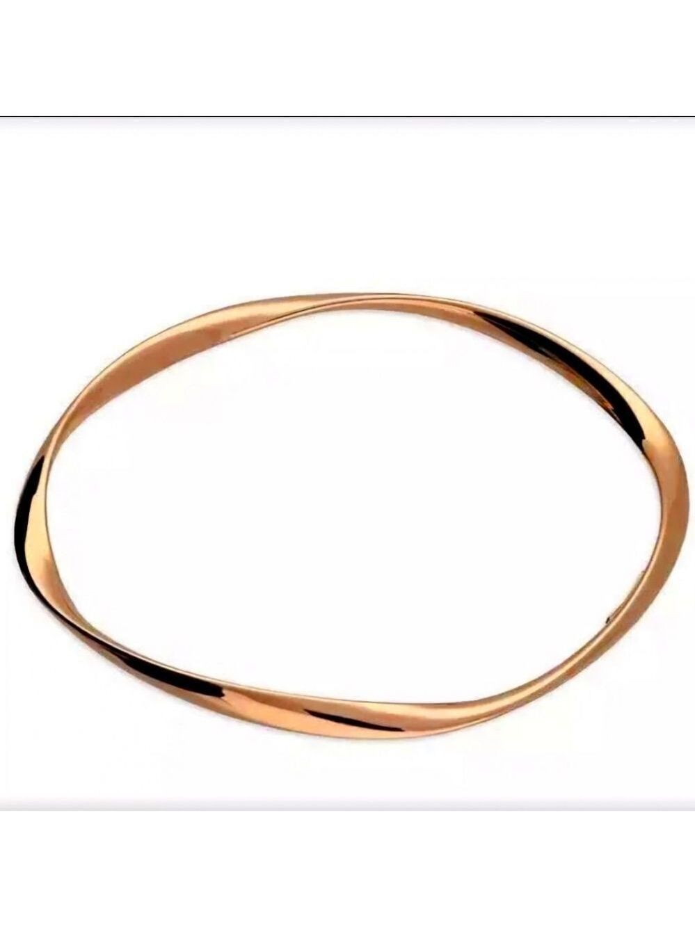 Twisted Bangle Bracelet Sterling Silver Rose Gold NWOT